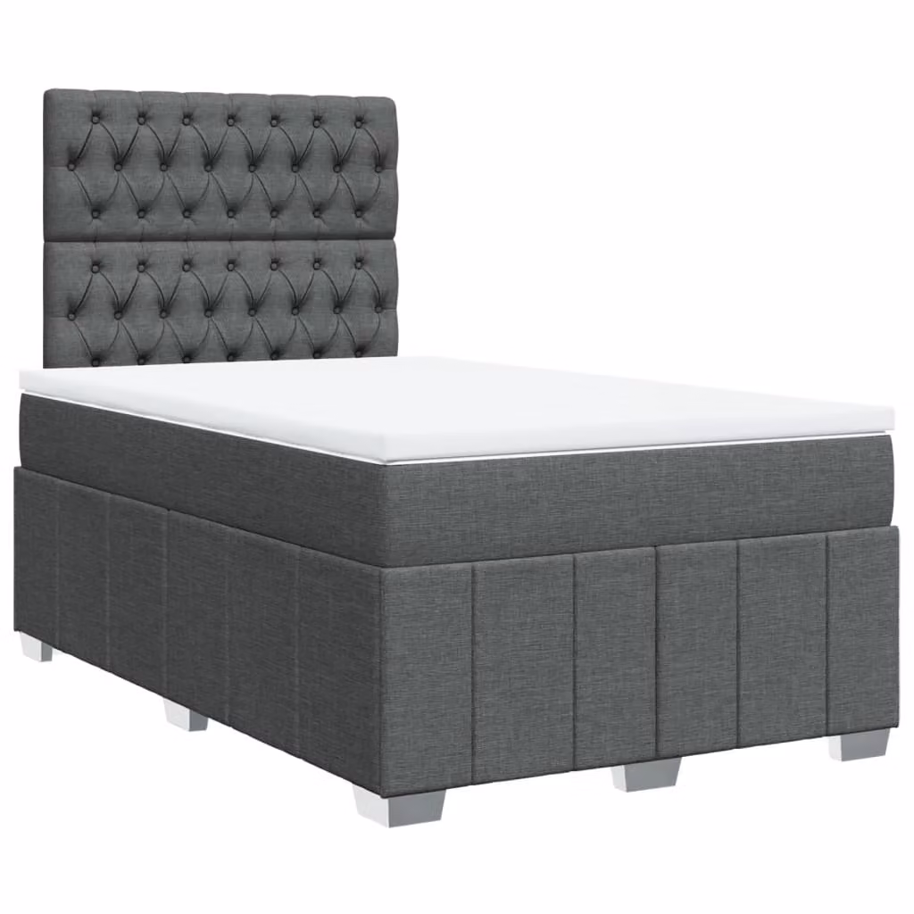 SYFAX™ Giroletto a Molle con Materasso Grigio Scuro 120x190cm Tessuto