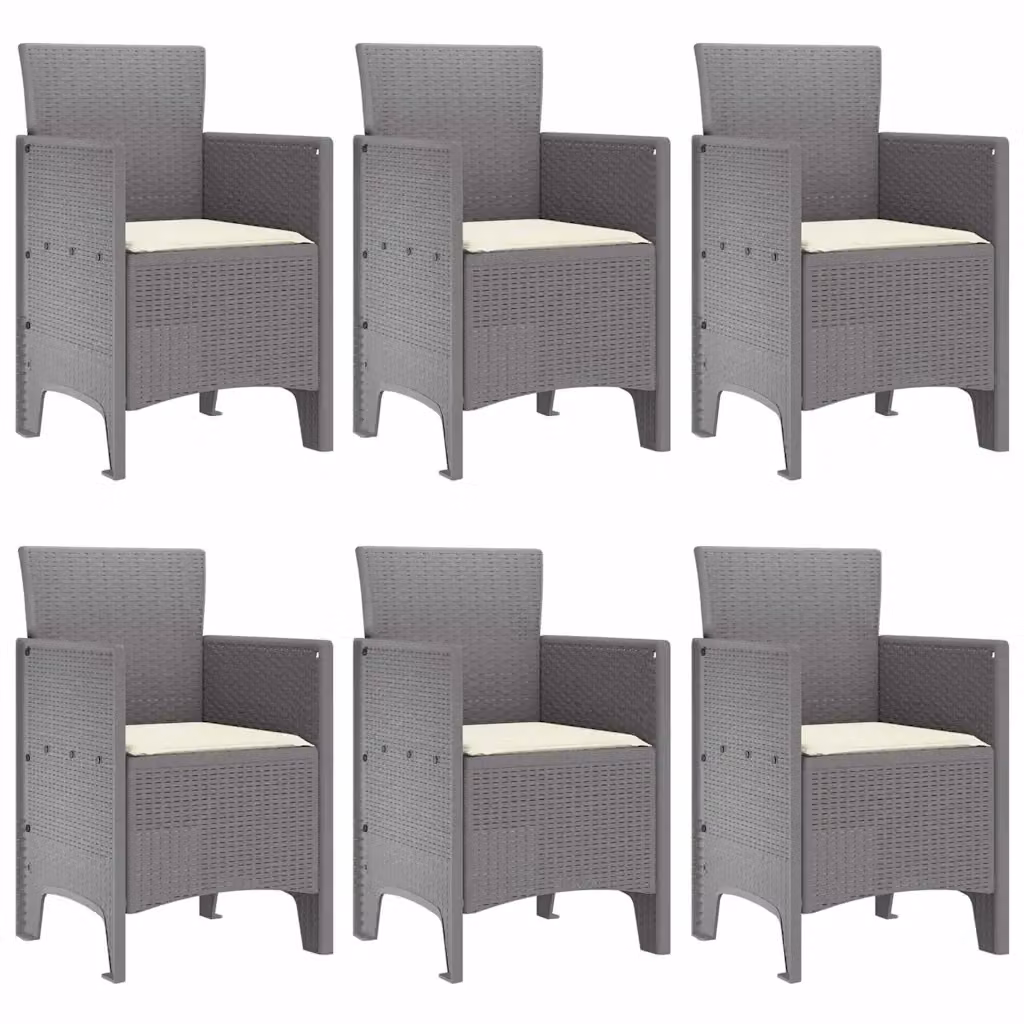 Set da pranzo per giardino e terrazza vidaXL in 7 pezzi in rattan grigio chiaro – 2