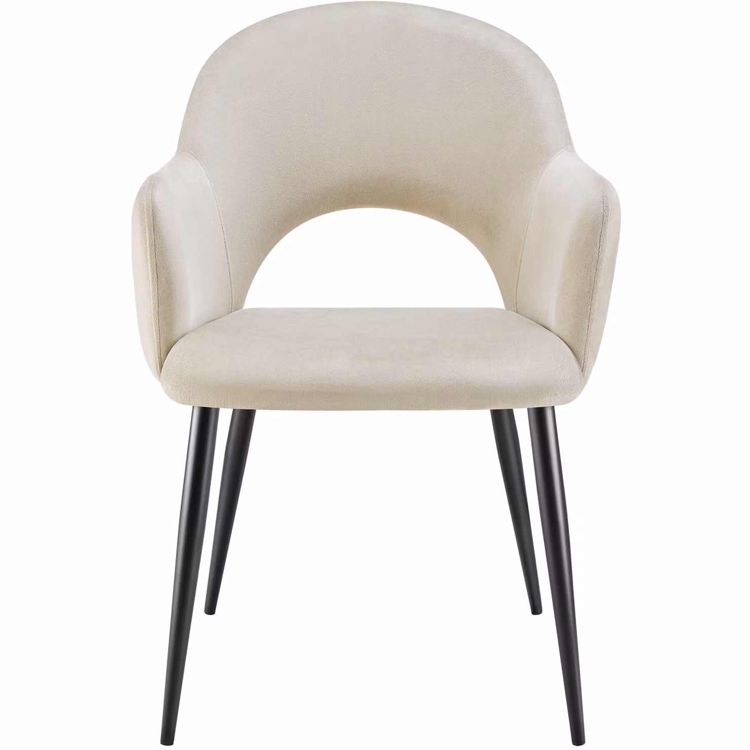 Set di 4 poltrone Sachel TecTake GmbH in velluto beige con struttura in legno e metallo per soggiorno e sala da pranzo – 3