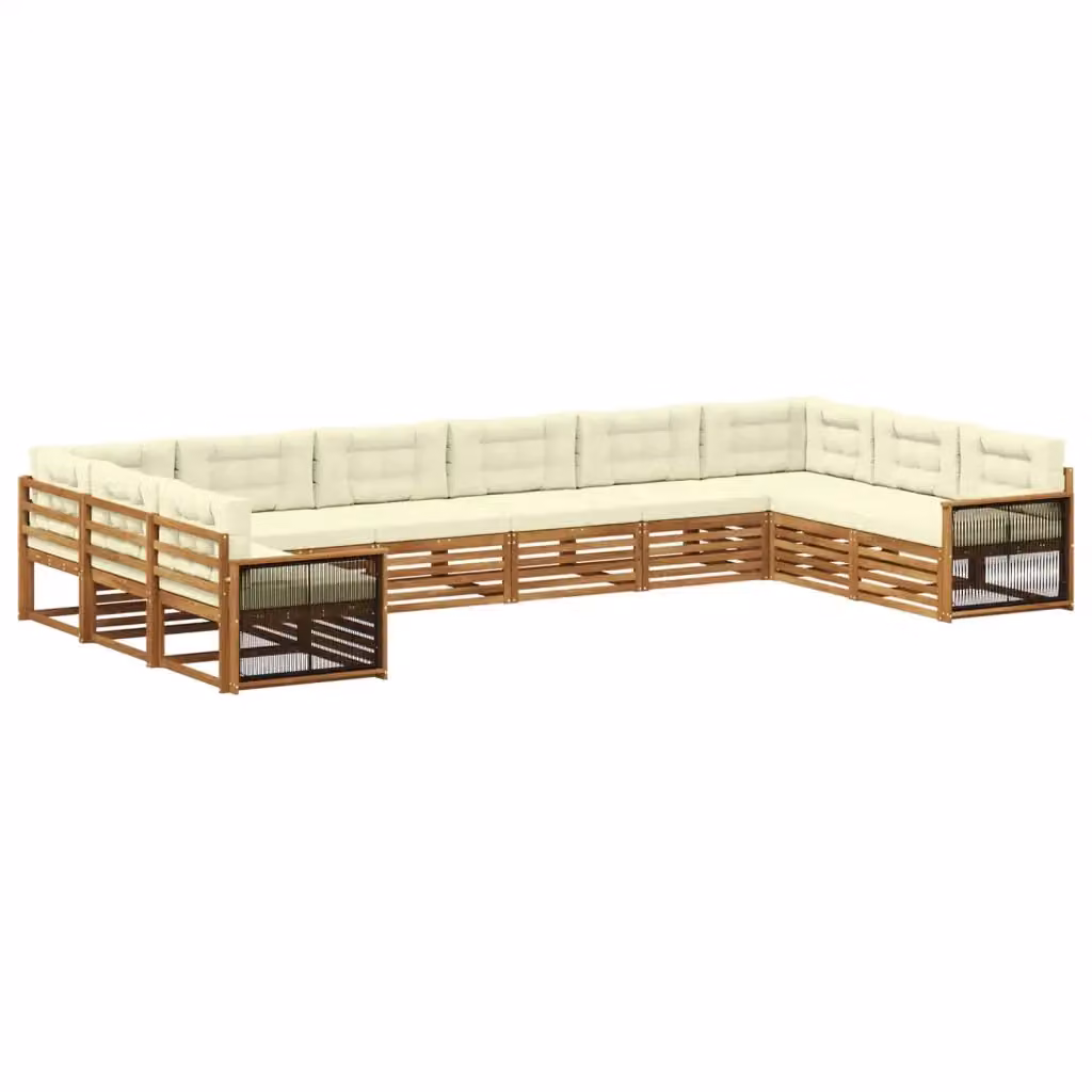 Set di 10 divani da giardino vidaXL in legno di acacia massello color beige – 2