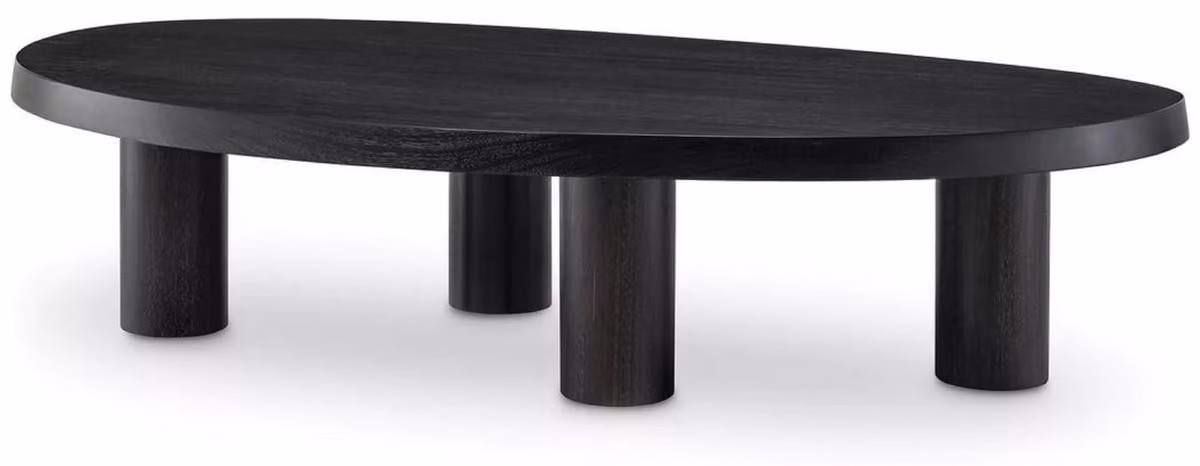 Tavolino Casa Padrino nero grigio 149 x 78,5 x h. 35 cm - Tavolino in mogano - Mobili da salotto - Mobili in mogano - Mobili - Arredamento - Mobili - Qualità lusso