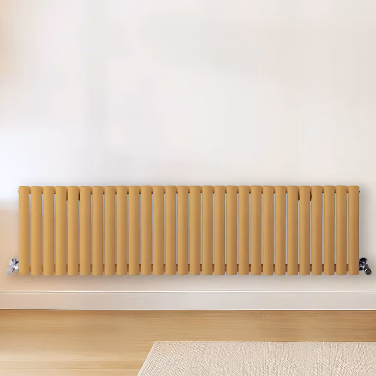 Radiatore di Design Orizzontale Giallo (Autumn Giallo) - 400mm x 1647mm - Pannello Doppio  - Revive