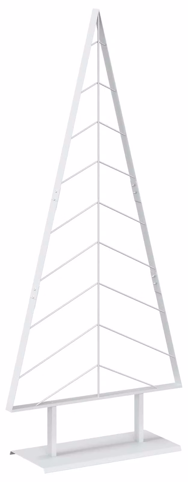 Albero di Natale in metallo con supporto, modello KUOPIO, 180 cm, acciaio, colore bianco