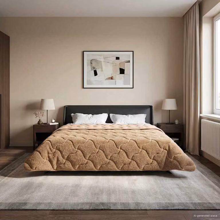 Piumino Letto Estivo vidaXL in Microfibra Traspirante e Reversibile, Tortora, 200 x 220 cm