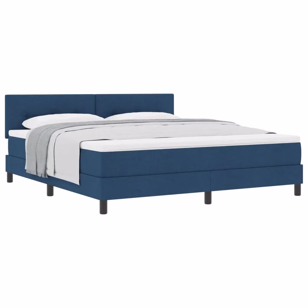 Letto ibrido con molle e schiuma vidaXL in tessuto blu con testiera L: 180 cm, P: 200 cm, H: 183 cm – 2