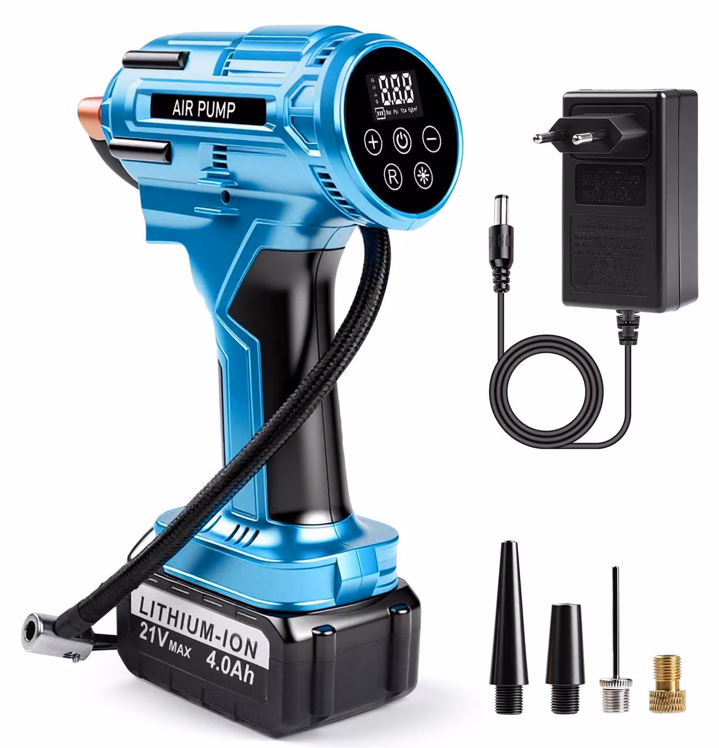 Compressore pneumatico portatile a batteria da 21 V, 150 psi