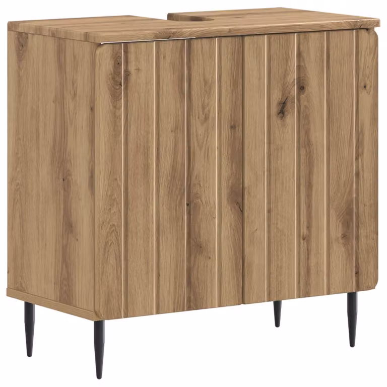 Mobile lavabo ZWOLLE, finitura "Artisan" effetto legno di quercia, dimensioni 59,5 x 31,5 x 59 cm