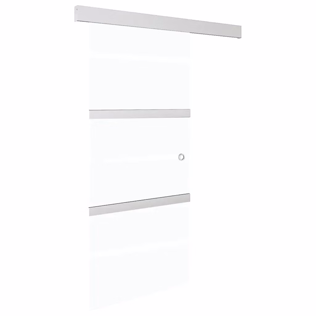 Porta Scorrevole in Vetro e Alluminio VIDAXL Argento L: 90 cm, H: 212 cm – 2