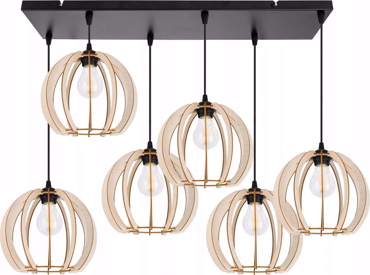 Moderna Lampada A Sospensione A Led In Legno