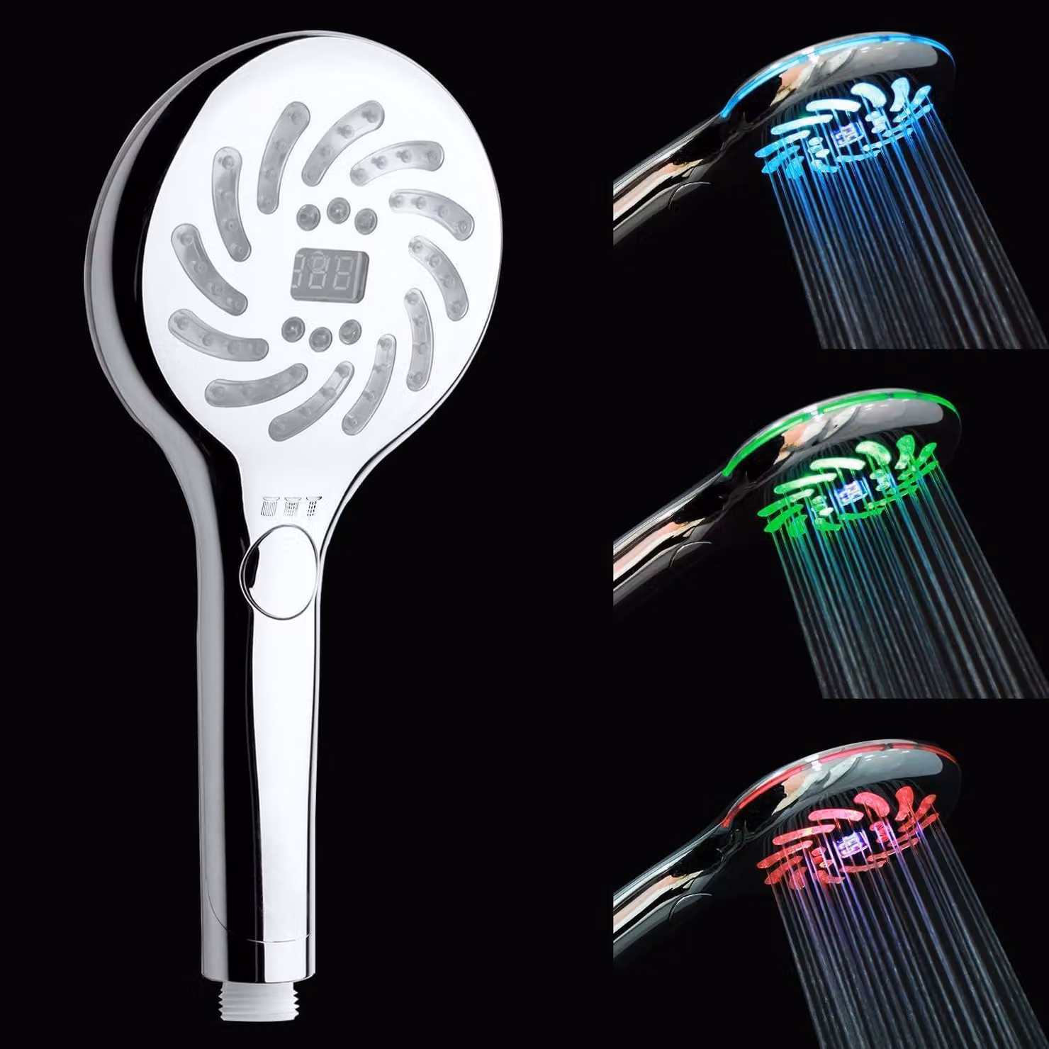 Testina doccia a LED con indicatore di temperatura e 3 modalità di erogazione