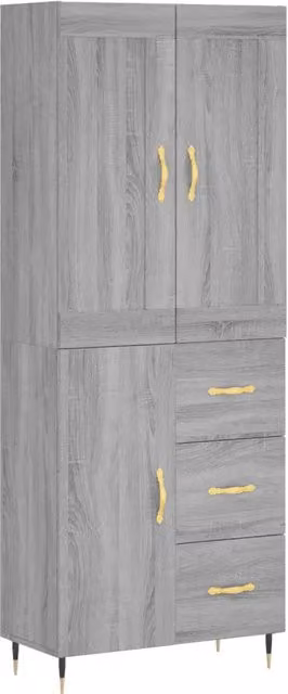 Credenza | Madia | Buffet da pranzo | Armadio da pranzo Grigio Sonoma 69,5x34x180 cm in Legno Multistrato