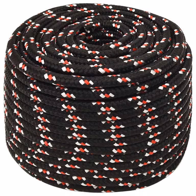 Corda multiuso vidaXL in plastica, diametro 12 mm, lunghezza 100 m, Nero e Rosso