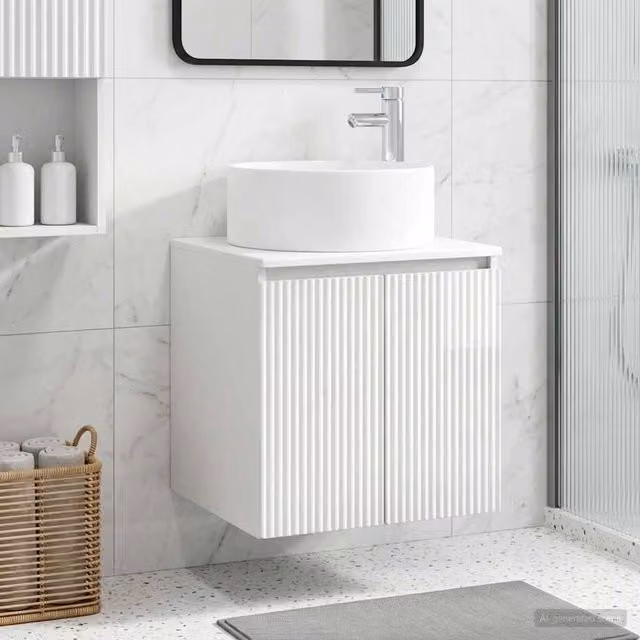 Mobile lavabo da parete Bianco Lucido 49,5 x 44,5 x 65,5 cm 890466