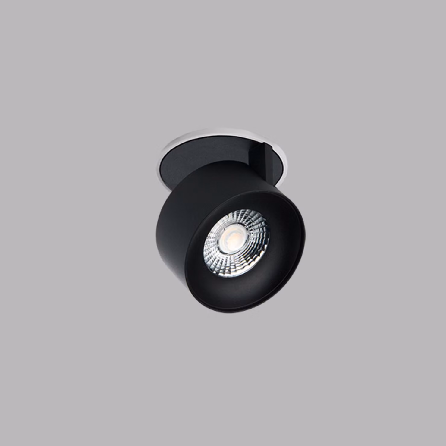Apparecchio LED da incasso dimmerabile KLIP con possibilità di rotazione, Variante: 11 W, base bianca, riflettore nero, TRIAC