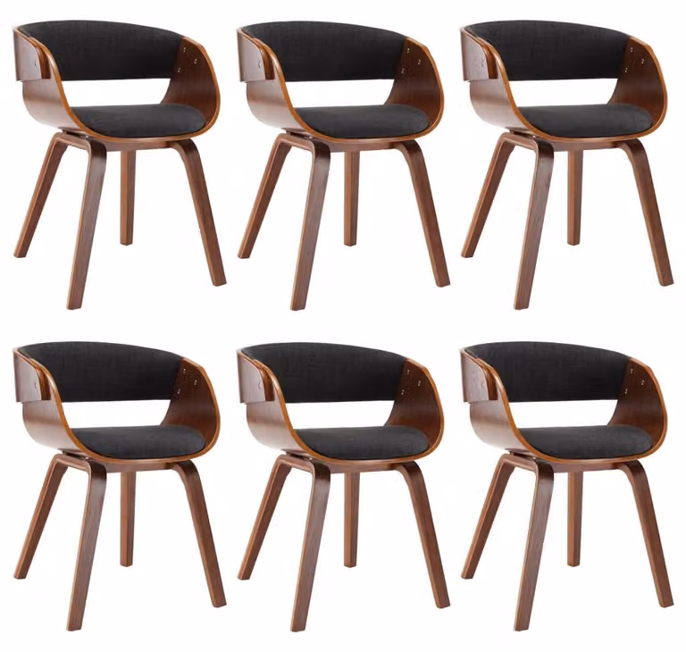 Sedia da pranzo - Sedia per la sala da pranzo - Sedia da cucina - Sedia - Sedia a conchiglia - Set da 6 - Struttura in legno massello