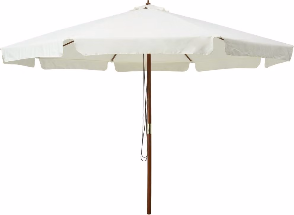 Maison Exclusive - Ombrellone con palo in legno 330 cm bianco sabbia