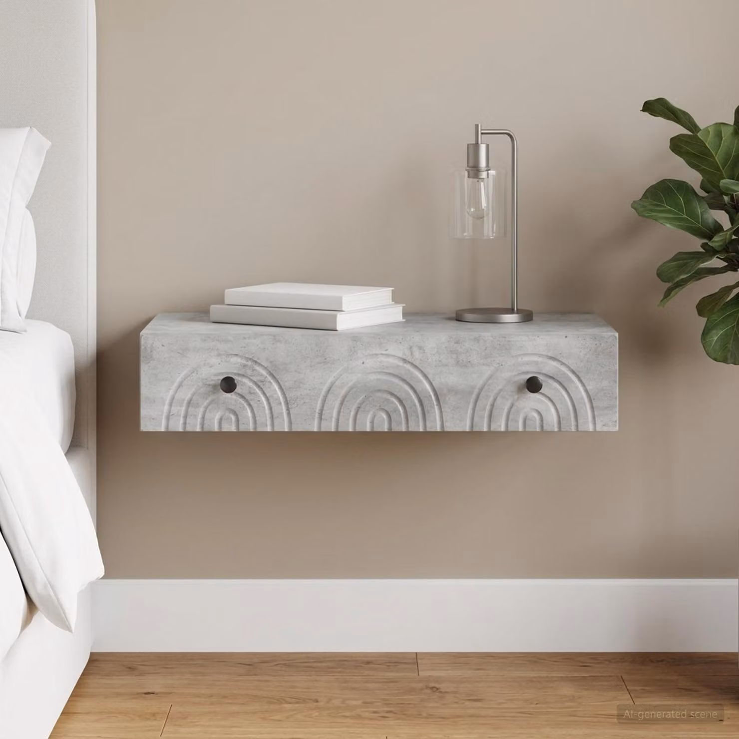 vidaXL Tavolino da Parete Laterale Moderno Grigio con Finitura Opaca L: 87,5 cm, P: 34,5 cm, H: 17 cm