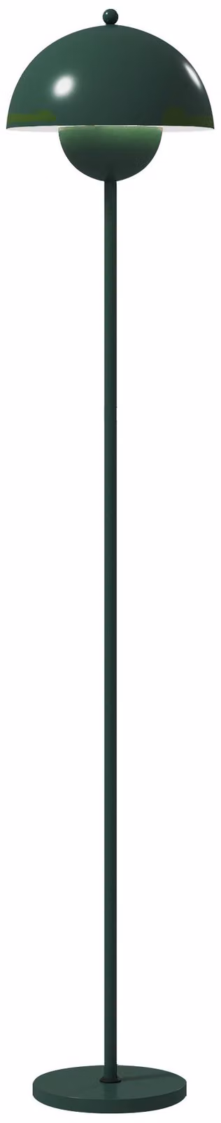 Lampada da Terra con Paralume Semicircolare Ø30x155 cm Interruttore a Pedale in Acciaio Verde