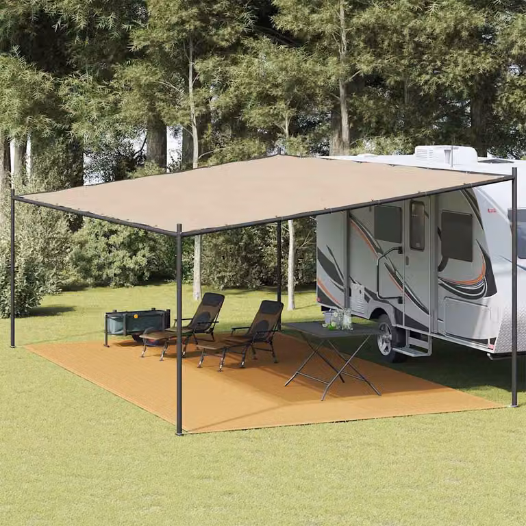 Tappeto da tenda vidaXL colore sabbia per giardino e terrazza, resistente ai raggi UV, L: 700 cm, P: 400 cm