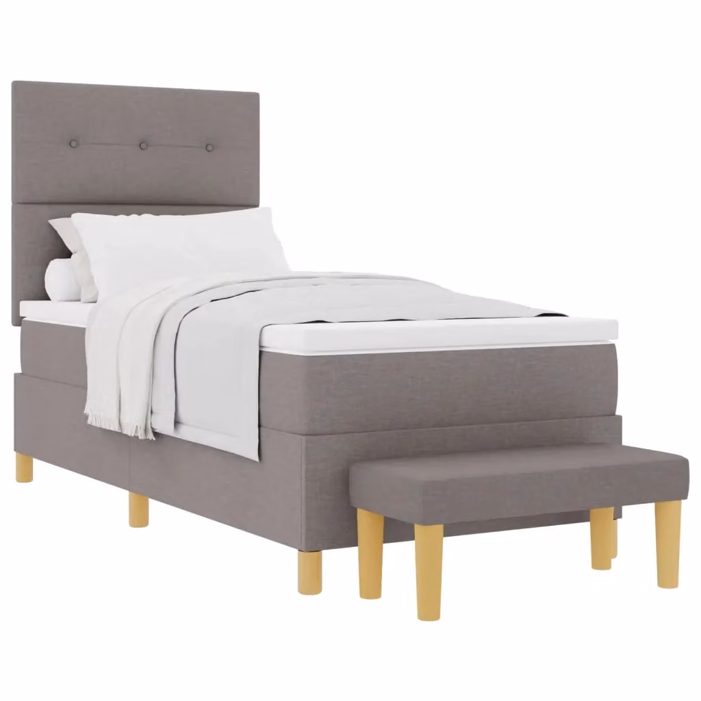 Letto a molle con materasso Talpa vidaXL in tessuto beige o grigio L: 200 cm, P: 100 cm, H: 128 cm – 2