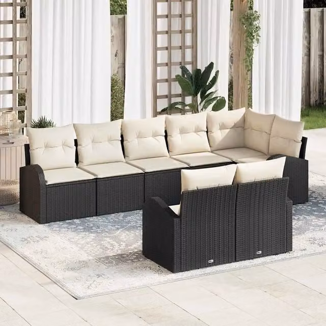 Set Divano da Giardino 8 pz 8-Numero di posti polyrattan 3346087