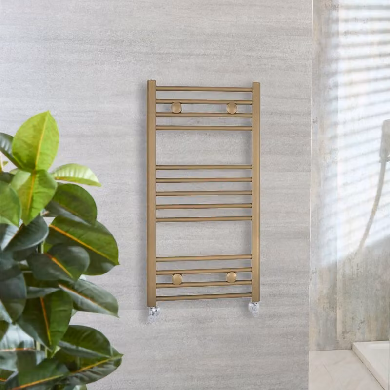 Scaldasalviette HudsonReed in acciaio inossidabile oro, montaggio a parete, L: 100 cm, H: 50 cm