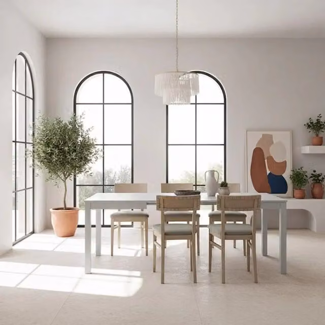 Tavolo da pranzo rettangolare allungabile Belfort Duzzle grigio chiaro con finitura legno e inserto foglio, L: 130-210 cm, P: 80 cm, H: 76 cm