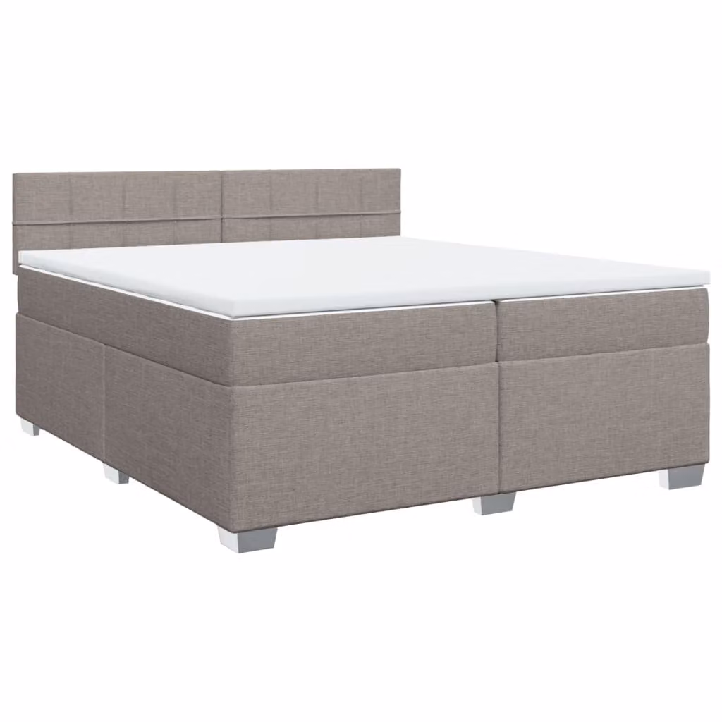 Giroletto a Molle con Materasso Tortora 200x200 cm in Tessuto