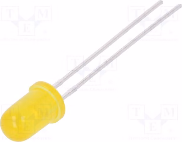 5 LED, 1-3 mcd, 30°, 2 mA, 1,85-2,5 V, L-7113LYD, diodi LED a montaggio traversa, 5 mm, giallo