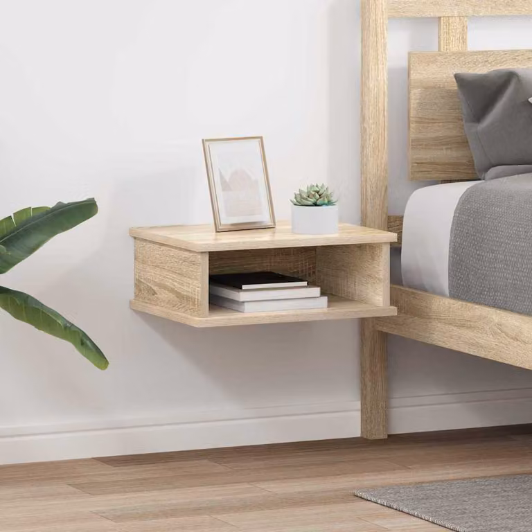 Set di 2 comodini sospesi vidaXL in Rovere Sonoma, L 40 cm x P 31 cm x H 15 cm