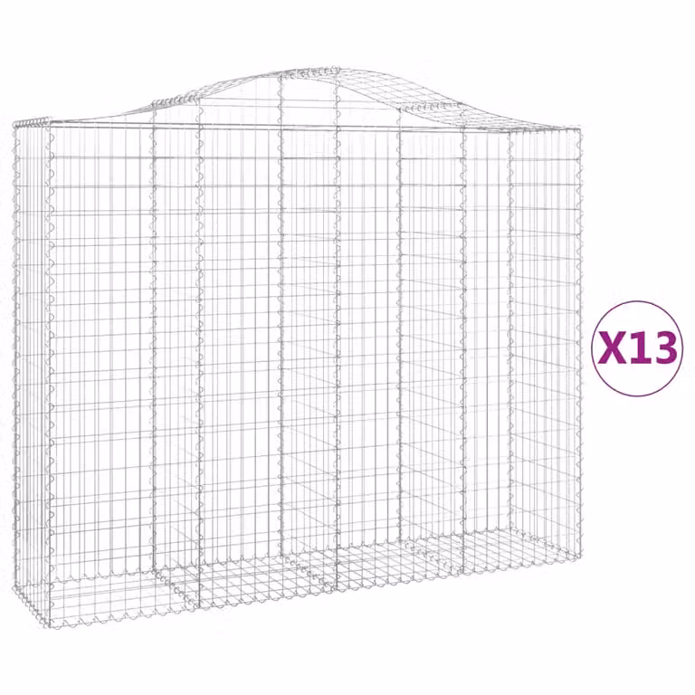 Cesti Gabbioni ad Arco 13 pz 200x50x160/180 cm Ferro Zincato
