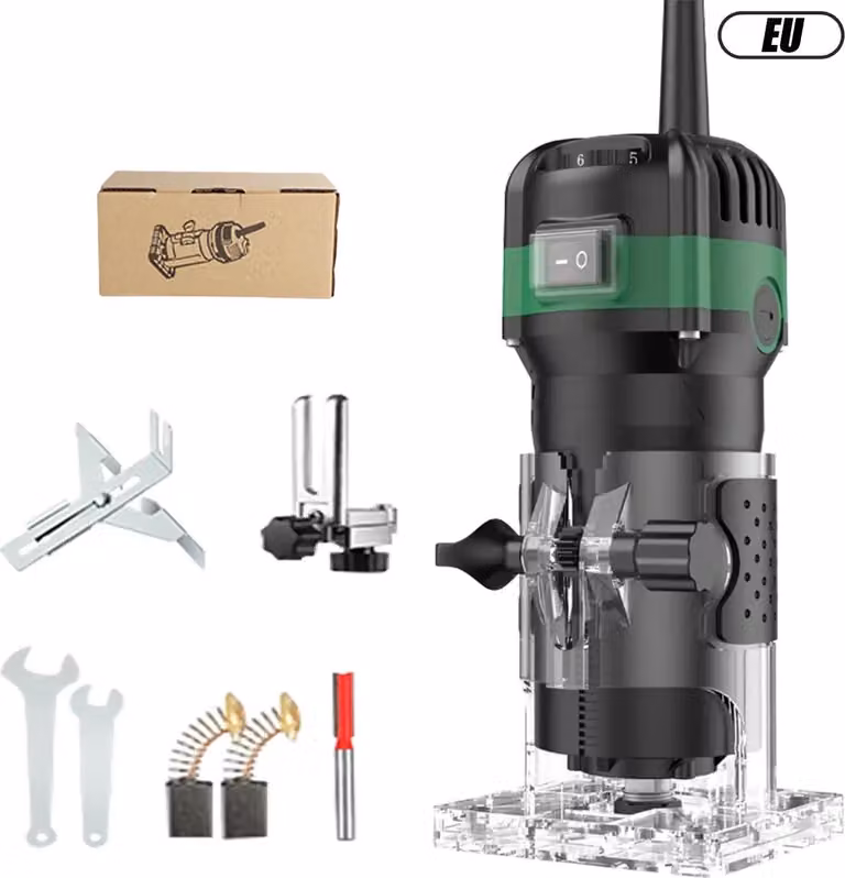 Fresa per legno, motore da 800 W, velocità 33000 giri/min, standard