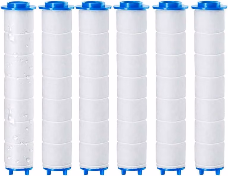 Filtri per doccia in polipropilene e cotone, dimensioni 10 x 2 cm, confezione da 6 pezzi, per doccetta