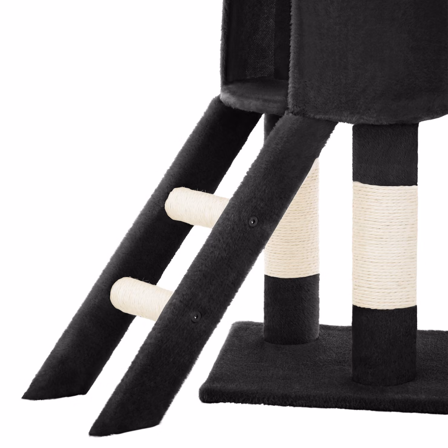 Albero tiragraffi Dominik TecTake GmbH nero con rifinitura opaca e accessori integrati – 1