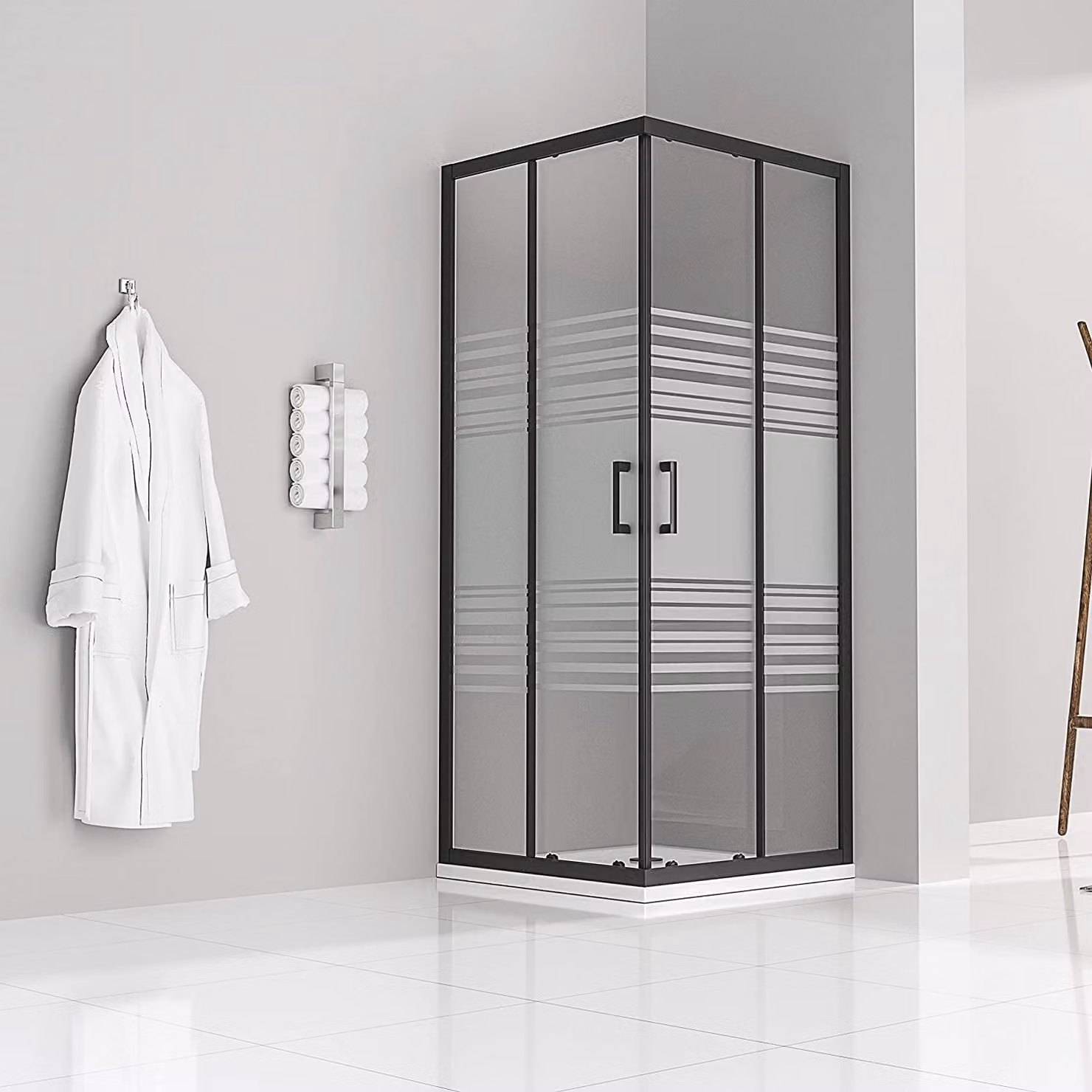 Cabina doccia con porta scorrevole i-flair 90x100x180 cm in vetro di sicurezza parzialmente satinato da 6 mm - DK79
