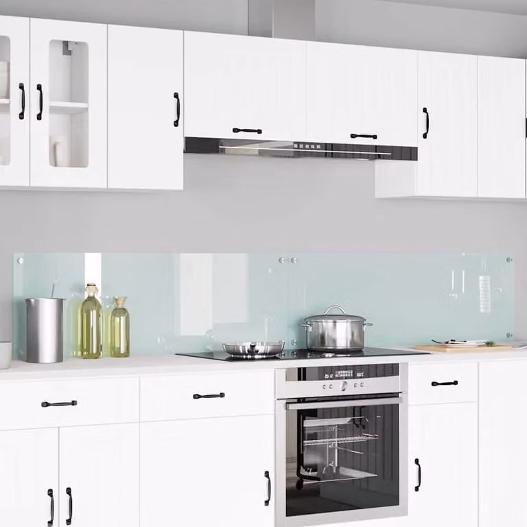 Set di 2 schienali da cucina vidaXL in vetro temperato bianco, L: 120 cm, H: 40 cm