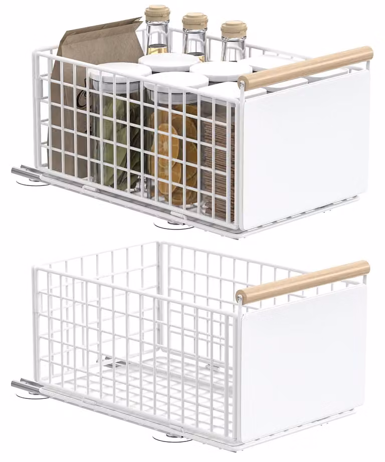 Solidchoice - Cassetto estraibile, organizer da cucina regolabile, senza necessità di foratura