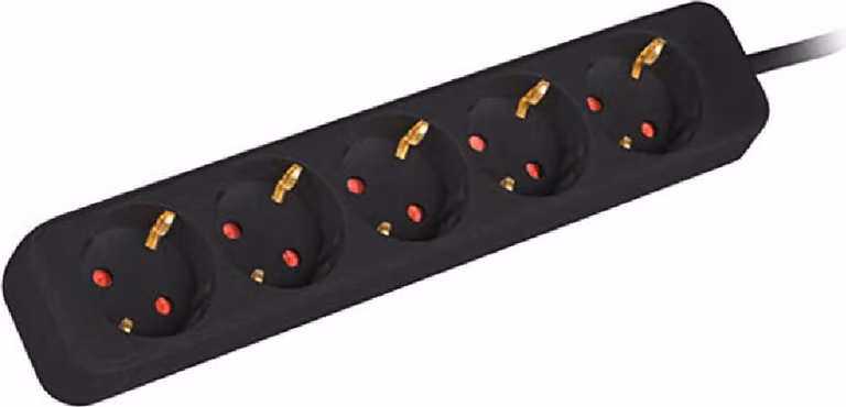 Lanberg PS0-05F-0150-BK Lanberg Steckdosenleiste 5x Schuko, Kupfer, 1.5m schwarz