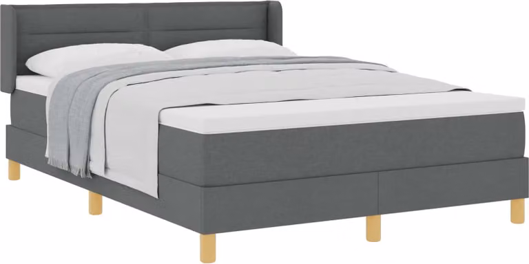 Maison Exclusive - Letto boxspring con materasso, grigio scuro, 200 x 160 cm, tessuto