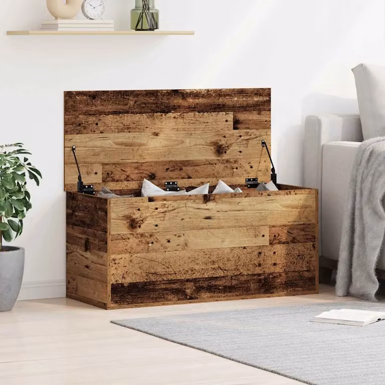 Scatola di stoccaggio moderna vidaXL in legno marrone L 100 cm x P 42 cm x H 46 cm