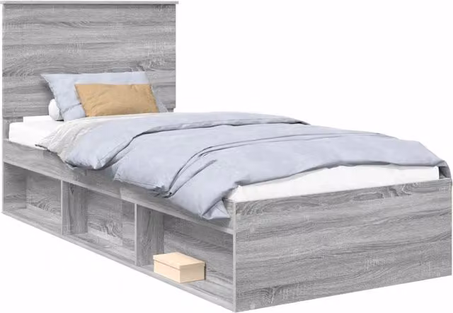 Letto singolo | Letto per adulti | Struttura del letto Grigio Sonoma 100 x 200 cm Pino massello