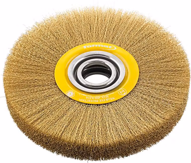Spazzola rotonda in ottone, dimensioni 150x24 mm