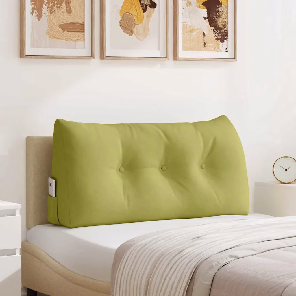 Cuscino per schiena sagomato vidaXL Verde chiaro, L 100 x P 24 x H 50 cm con rivestimento lavabile in poliestere