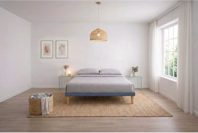 Letto imbottito Matrimoniale 180x200 cm Tessis - Con rete,Microfibra,Blu
