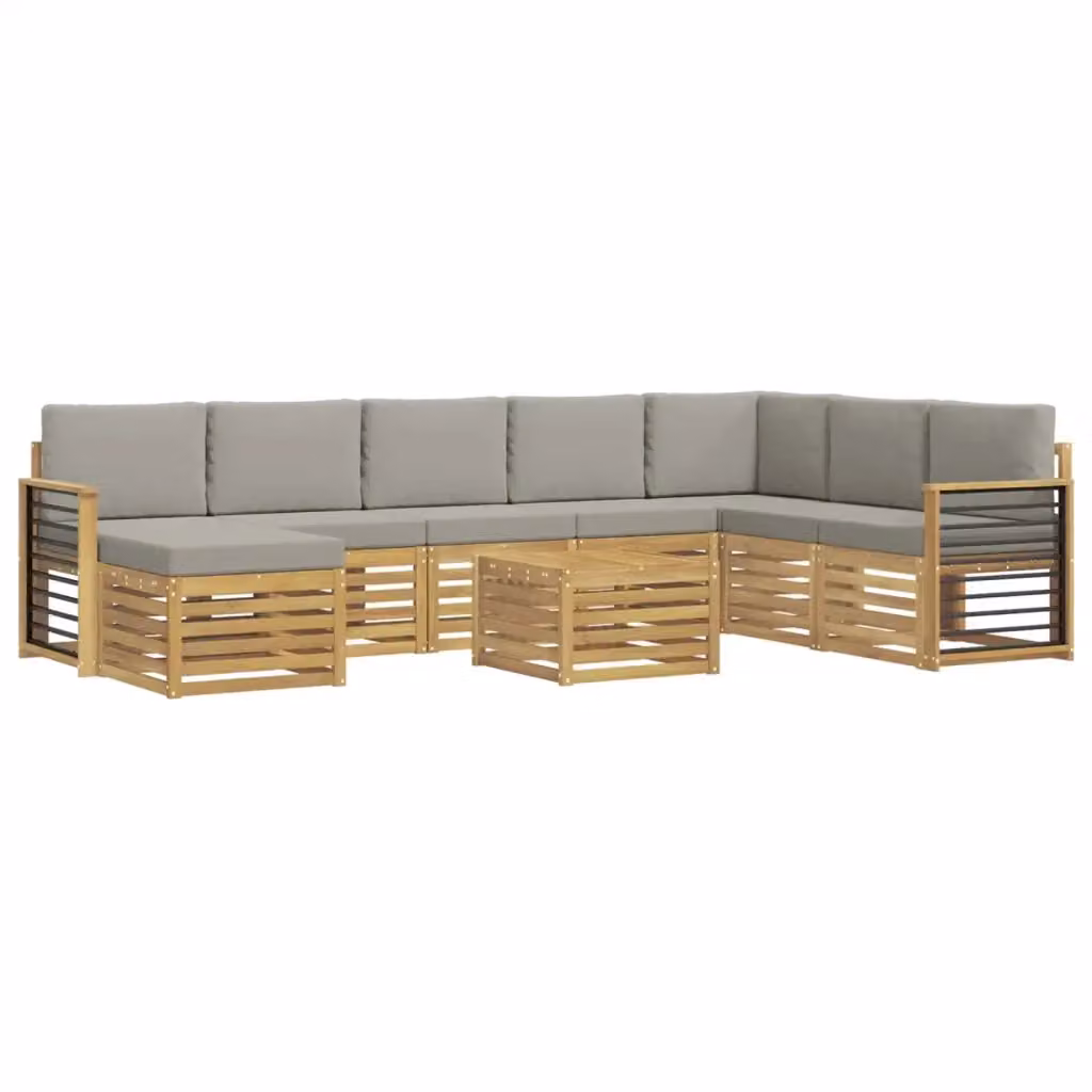Set di divani da giardino moderni vidaXL in legno di acacia massello color grigio – 2