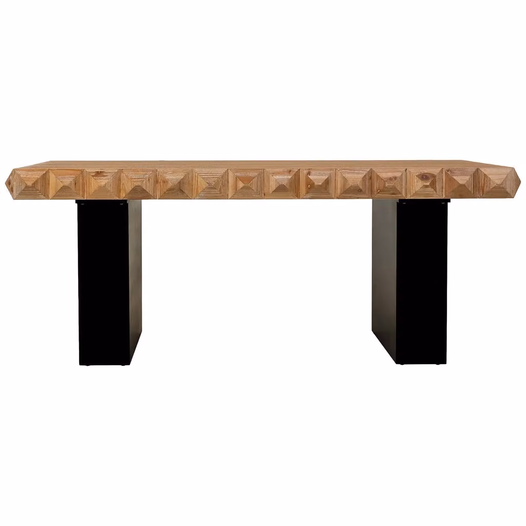 Tavolo da pranzo rettangolare Wanderlust Deco in legno di abete e metallo marrone e nero L: 200 cm, P: 100 cm, H: 78 cm – 2