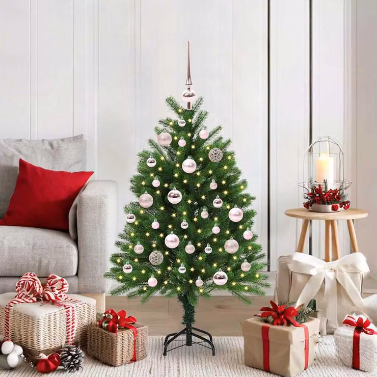 Maison Exclusive - Albero di Natale con 150 luci LED, base inclusa, colore verde, altezza 120 cm, materiale: PE