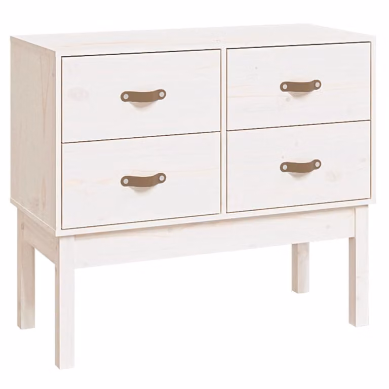 Mobile Consolle Bianco 90x40x78 cm in Legno Massello di Pino