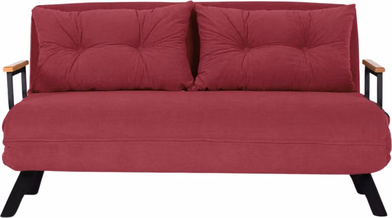 Calicosy - Divano letto 2 posti convertibile in tessuto con gambe in metallo L133 cm - SANDO