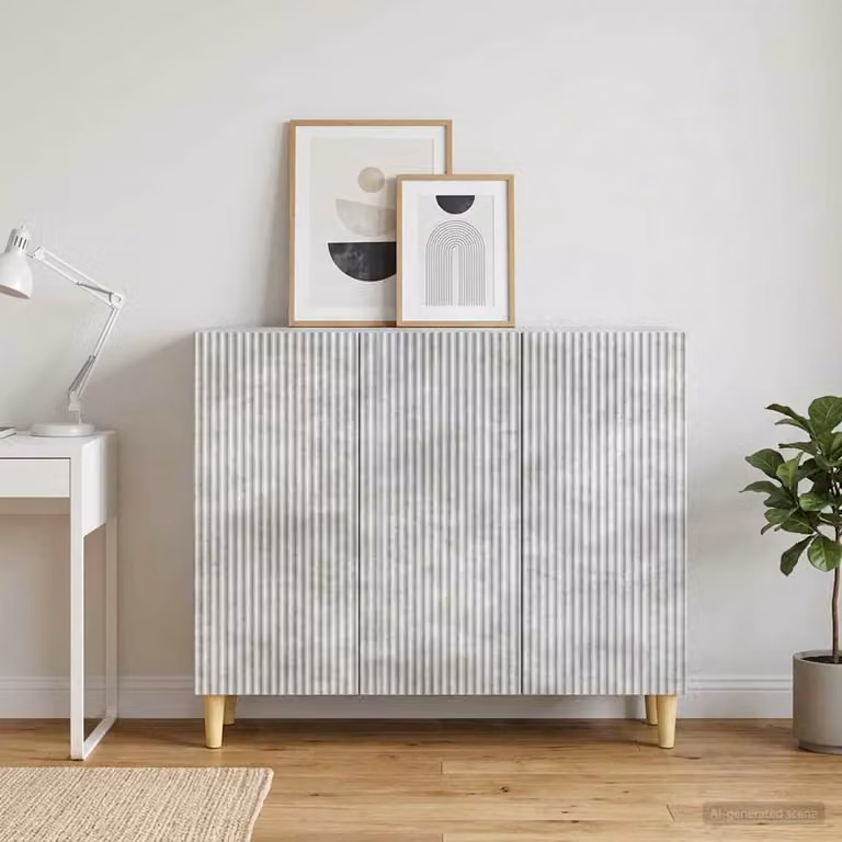 Credenza moderna vidaXL in legno ingegnerizzato grigio, L 89 x P 34,5 x H 80 cm